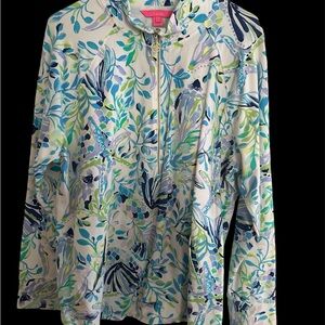 GUC Lilly Pulitzer Skipper Popover Resort White Shell Beach XXL